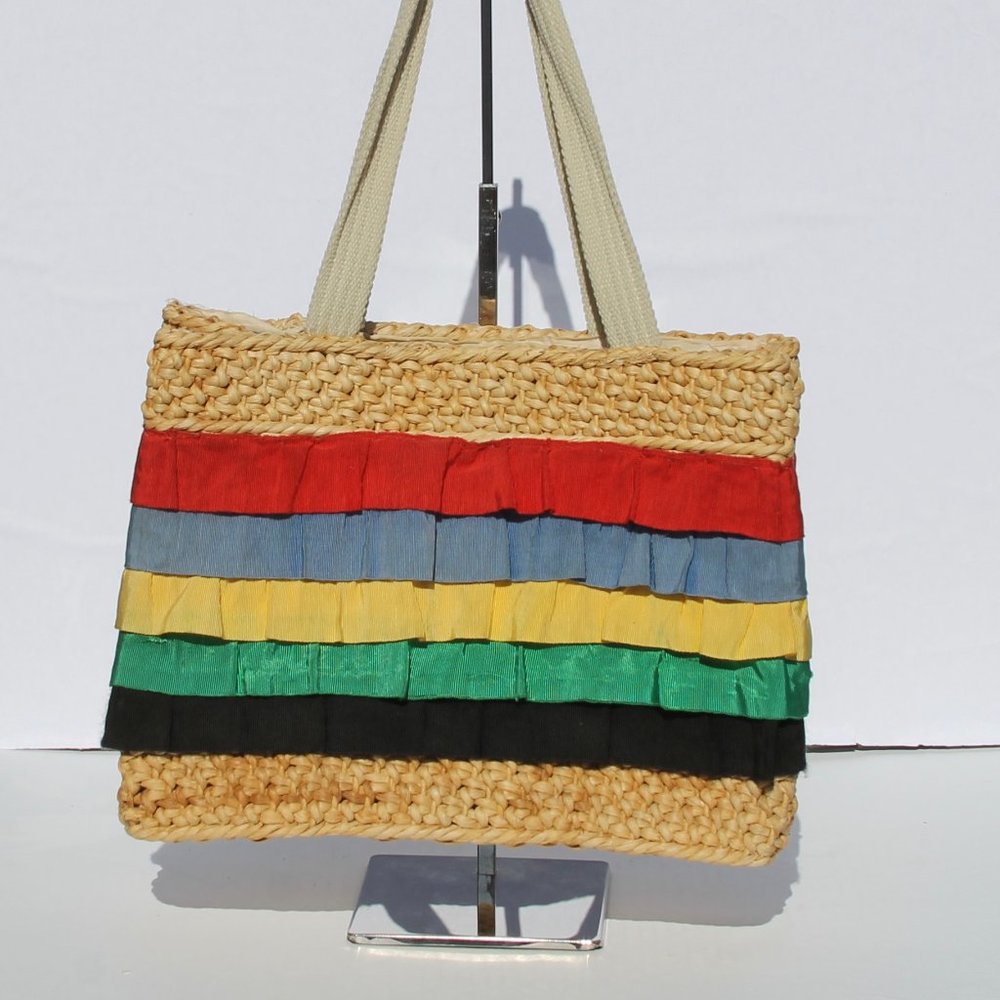CHARMING Vintage 1950s Italian Basket Tote By VALERIE